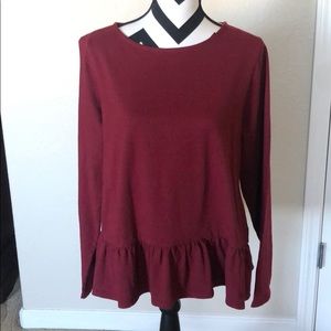 Burgundy long sleeve top. NWT